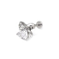 Bow CZ Stainless Steel Studs - Bow CZ Stainless Steel Studs - White / 6mm by CRUXJEWELRY