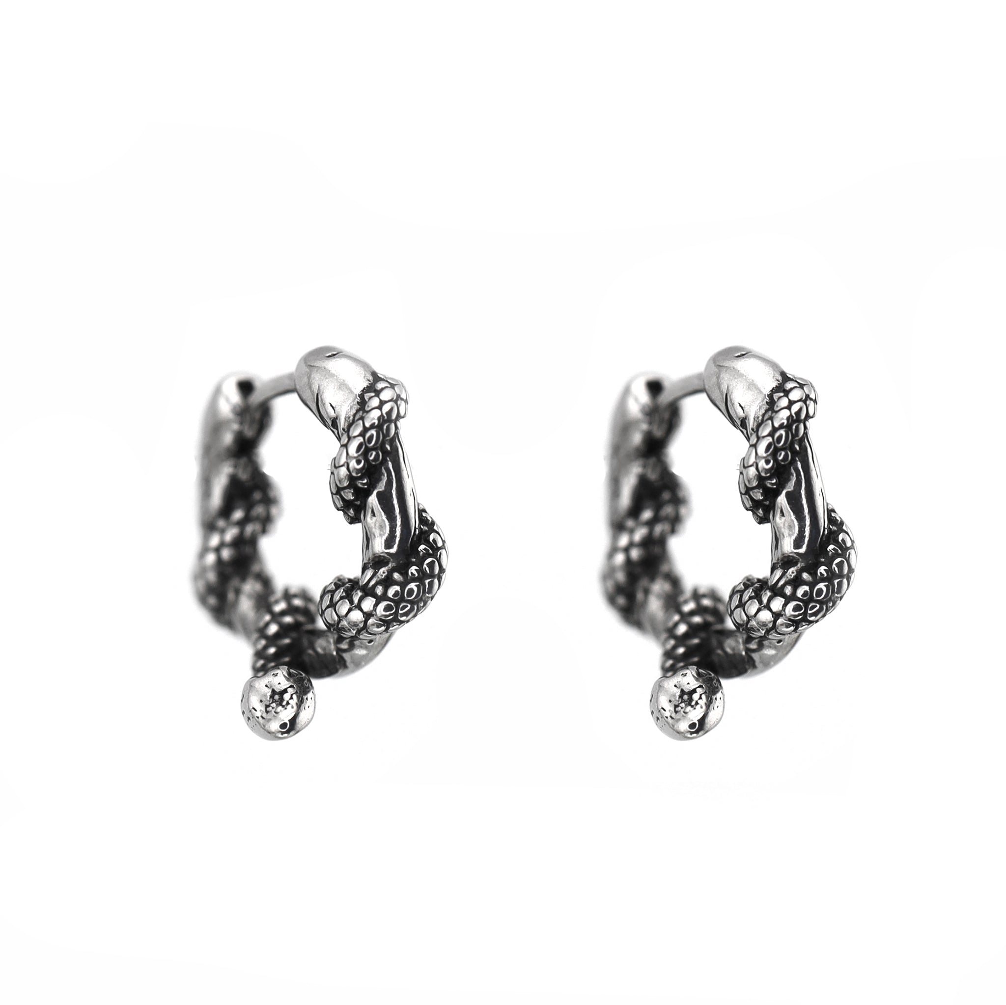 3D Vintage Twisted Serpent Stainless Steel Earrings - 3D Vintage Twisted Serpent Stainless Steel Earrings - Set by CRUXJEWELRY